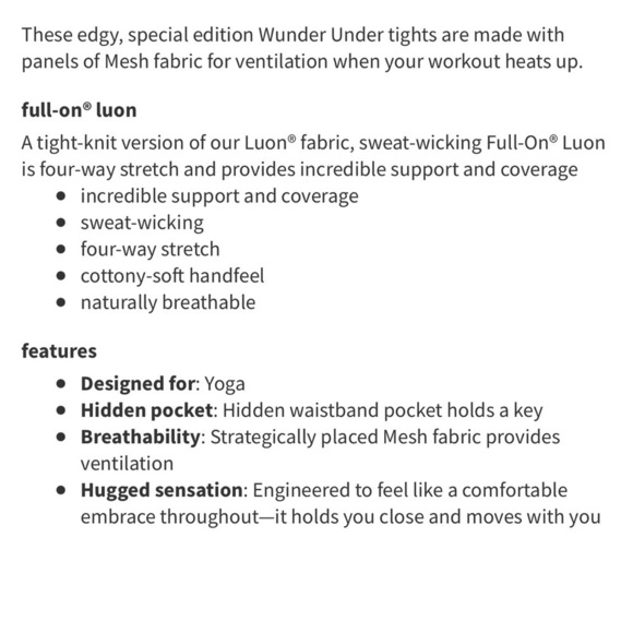 Lululemon limited edition mesh inserts Wunder under leggings - Picture 3 of 10